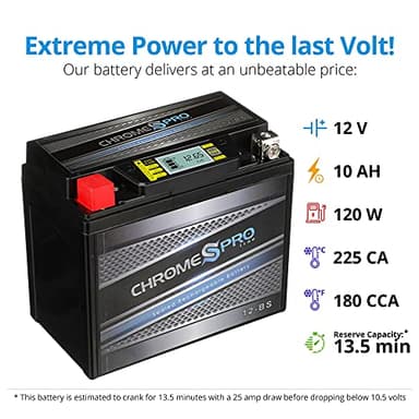 Chrome S Pro 12-BS Maintenance-Free 12V 11Ah Battery Replacement for ATV, Motorcycle, Jet Skis, Scooter, UTV, and More - Nut and Bolt (T3) Terminal - Image 3