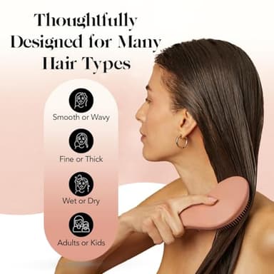 Kitsch Detangler Brush – Gentle Curly Hair Brush with Flexible Bristles for All Hair Types - Wet or Dry | Detangling Hair Brushes for Women & Men, Adults & Kids - Terracotta - Image 4