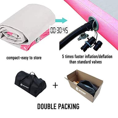AKSPORT 8inch Air Mat Tumble Track Pro Inflatable Gymnastics Tumbling Mats for Home Use/Cheerleading/Yoga/Training with Pump - Image 5