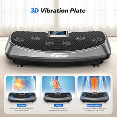 MERACH Vibration Plate Exercise Machine, 3D & 4D Vibration Plate for Lymphatic Drainage Weight Loss with 2 Tension Ropes, Whole Body Vibration Platform for Women Men, Exercise Equipment for Home - Image 2