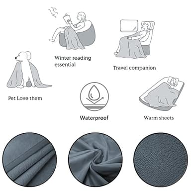 Ameritex Pet Bed Blanket Reversible 100% Waterproof Velvet Super Soft for Sofa and Bed - Image 4