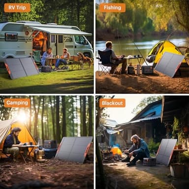 ZOUPW 100W Portable Solar Panel,Camping Essentials, 20V ETFE Foldable Solar Charger for Power Station,QC3.0 USB-A &Type-C Output,23.5% High Efficiency IP67 Waterproof for Camping RV Hurricane - Image 8