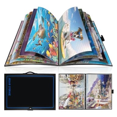 ALL4JIG Puzzle Storage Folder Keeper for Jigsaw Enthusiasts Puzzle Space-Saving Organizer Accessories for Adults Holds 20 Puzzles, HD Film Pockets - Image 1