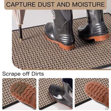 YDKGL Door Mat Entrance 24x35, Dirt Resistant and Absorbent, Non-Slip Rubber Backing Floor Mats, Easy Clean Low-Profile Doormat for Entryway, Front Door, Inside Entrance, Black - Image 3