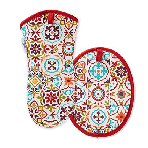 Fiesta Worn Tiles Oven Mitt & Pot Holder, Multi, 2 Piece - Image 1