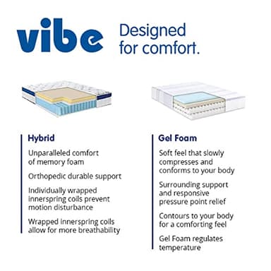 Vibe Quilted Hybrid Mattress, 12-Inch Innerspring and Pillow Top Gel Memory Foam Mattress, Fiberglass Free, CertiPUR-US Certified Bed in a Box, Full, White - Image 10