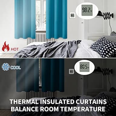 BGment Blackout Curtains - Grommet Thermal Insulated Room Darkening Bedroom and Living Room Curtains, Set of 2 Panels (38 x 45 Inch, Peacock Blue) - Image 4