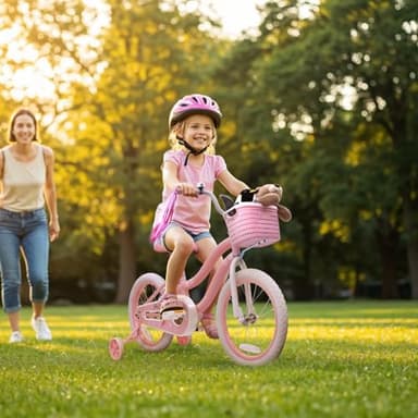bicystar Girls Bike for Kids 3-5, Kids Bike with Training Wheels, Basket, Coaster Brake, Streamers, 12 inch Pink Pedal Bike for Kids, Birthday Gift - Image 7