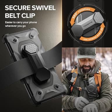 TONGATE for Galaxy Z Fold 7 Case with Privacy Screen Protector, [Compatible with MagSafe][Anti Spy] Shockproof Phone Case, Built-in Stand & Belt Clip & Hinge Cover for Samsung Z Fold 7 2025 8", Black - Image 6