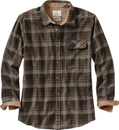 Legendary Whitetails Mens Flannel Shirt Long Sleeve Button Down 100% Cotton, Forest Plaid, XL - Image 1