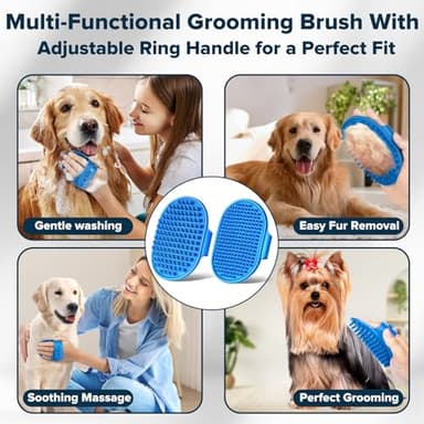 Augwind 6PCS Pet Grooming Kit for Dogs,Cats and Horses | Dog Washing Gloves | Dog Bath Brush | Dog Bath Gloves | Dog Shampoo Brush | Pet Grooming Gloves | Dog Bath Supplies (Navy Blue) - Image 5