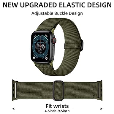 DaQin 3 Pack Stretchy Solo Loop Compatible with Apple Watch Bands for Men 49mm 46mm 45mm 44mm 42mm, Soft Nylon Braided Elastic Strap for iWatch Band Series 11 10 9 8 7 6 5 4 3 SE Ultra 3 Ultra 2 Ultra - Image 2