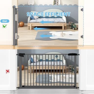 HAMOPY Retractable Baby Gate, 33" Tall, Extends up to 55" Wide, Durable Auto-Lock Baby Gate for Stairs, Mesh Dog Gate and Child Safety Gates for Doorways, Hallways, Indoor, Outdoor(Grey) - Image 6