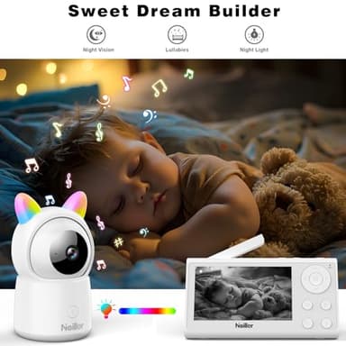 Baby Monitor, 4.3" Video Baby Monitor with 1080P Camera, Smart 2.4G WiFi Audio Monitor with Remote PTZ, Night Vision, 2-Way Talk, Sleep Mode, RGB Night Lights, Lullabies & 1000ft Range, APP Control - Image 6