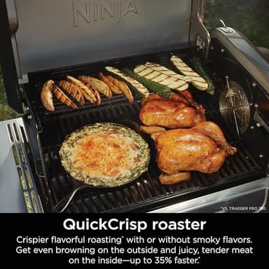 Ninja FlexFlame, Grill and Smoker, Electric and Propane Grill, Roaster, BBQ Grill, 5-in-1 Cooking System, 3 Burner, Digital Control, Outdoor Cooking, Griddle, Pizza Maker, Stainless Steel, PG301 - Image 5