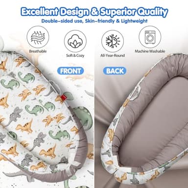BUTOA Baby Lounger - Baby Lounger for Newborn 0-24 Months, Breathable & Soft Baby Nest, Portable and Lightweight Infant Lounger for Home and Travel, Ideal Newborn Babies Essentials Baby Shower Gifts - Image 4