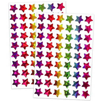 1620 Holographic Rainbow Small Star Stickers for Kids Reward, Behavior Chart, Student Planner and School Classroom Teacher Supplies, 0.6" Diameter - Image 1