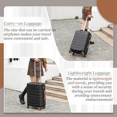 Hulsin 3 Piece Luggage Sets,Hardshell Suitcase with Spinner Wheels,Rolling Travel Suitcases Sets,Hardside Luggage Sets for Women and Men (Green, 3PCS Set) - Image 6