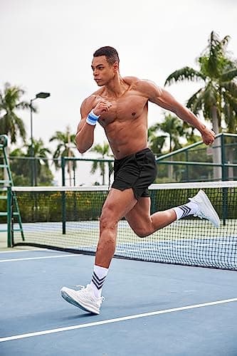 COOFANDY Men's Athletic Shorts 5 Inch Quick Dry Gym Workout Shorts Mesh Sports Running Exercise Shorts with Pockets Army Green/Black - Image 3