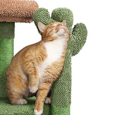 Yaheetech Cactus Cat Tree, 42in Cat Tower for Indoor Cats, Multi Level Kitten Condo Scratching Post, Cat Activity Center Pet Furniture w/Ball, Plush Perch, Platform, Basket - Image 3