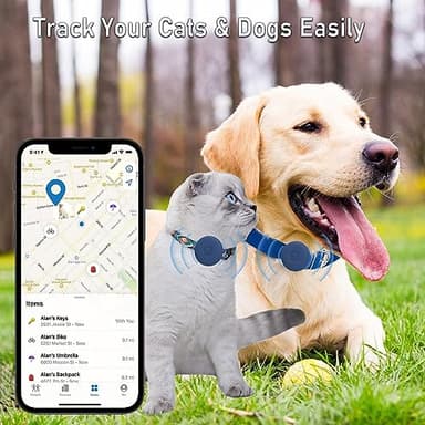 Airtag Dog Collar Holder Waterproof, Hidden Silicone Airtag Case for Pet Cat GPS Tracker, Anti-Lost Waterproof Airtag Holders Compatible with Apple AirTag for Dog Cat Collar (Navy) - Image 4