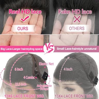 Smabuity 13x6 Body Wave Lace Front Wigs Human Hair Pre Plucked, 180% Density HD Transparent Glueless Lace Frontal Wigs with Baby Hair for Women, 26 Inch - Image 4