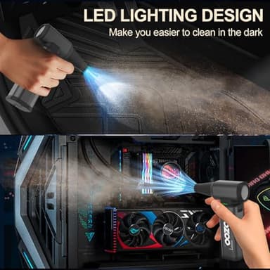 Compressed Air Duster, 180000PRM Electric Air Duster with Stepless Speed Regulation, USB Rechargeable Cordless Portable Air Blower for Home, Car, Computer, and Keyboard Cleaning - Image 6