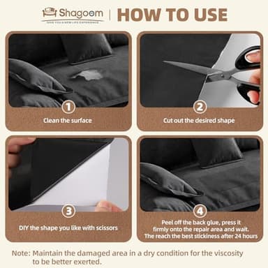 Shagoom Suede Repair Patch, 35X79 Inch Fabric Large Repair Tape, Self-Adhesive Patches for Furniture, Sofa, Car Interior, Shoes, Hand Bag, Clothing (Coffee, 35X79 Inch) - Image 5