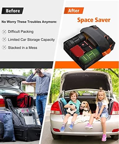 FIVKLEMNZ 21 Cubic Car Rooftop Cargo Carrier Roof Bag Waterproof for All Top of Vehicle with/Without Rack Includes Topper Anti-Slip Mat + Reinforced Straps + 6 Door Hooks + Luggage Lock - Image 5