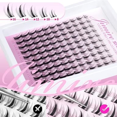 Fairy Lash Clusters Natural Look Manga Eyelash Clusters Wispy D-Curly Cluster Eyelash Extensions 110 Pcs 8-16MM Wispy Individual Lashes Wet-Look Lash Extension with Invisible Lash Band - Image 5