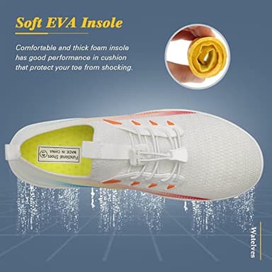 WateLves Water Shoes Men Women Beach Swim Aqua Socks Pool Shoes Quick-Dry Anti-Slip White 6.5 Women/5 Men - Image 6