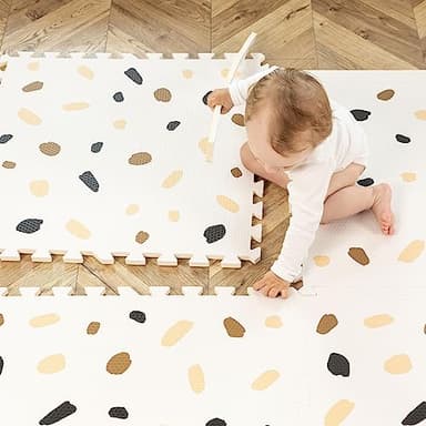 Stylish Baby Play Mat 72x48 Inches - 6 XXL Foam Floor Tiles for Kids Terazzo Design - 20% Thicker Playmat for Baby Crawling, Tummy Time, Playpen - Non-Toxic, Odorless Foam Play Mat for Floor - Image 7
