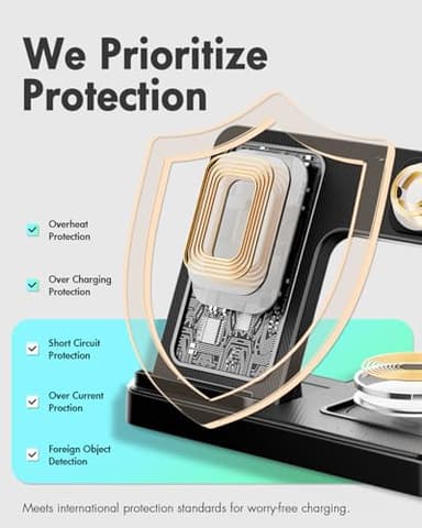Wireless Charger iPhone Charging Station: 3 in 1 Charger Stand Multiple Devices for Apple - iPhone 16e 16 15 14 Pro Max 13 12 11 - Watch 10 9 8 7 6 5 4 3 2 SE and Ultra Series - Airpods 4 3 2 Pro - Image 6
