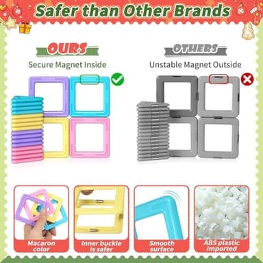 Toddler Girl Toys, Magnetic Tiles Basic Set, Birthday Gifts Ideas for Girls Age 3-5, Magnetic Building Blocks, Magnet STEM Montessori Toddler Kids Christmas Toys Gifts for 3 4 5 6 7 Year Old Girls - Image 4