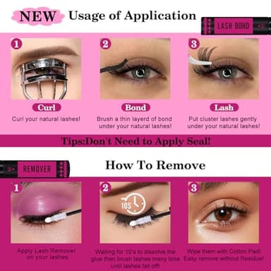 Yawamica Faux Mink Eyelash Extensions Kit, 300pcs 60D+80D+100D Individual Clusters, Black, Cruelty Free, DIY Lash Beginners - Image 7