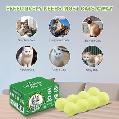 10Pack Cat Repellent Outdoor & Indoor: Natural Cat Deterrent Essential Oils Ball-Natural Extract Essential Oil, Anti Cat Scratch for Furniture, Keep Cats Off Yard Garden Lawn Plants Trash Can (10Pcs) - Image 4
