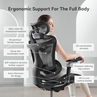 SIHOO Ergonomic Office Chair with Ultra-Soft Lumbar Support - Image 3