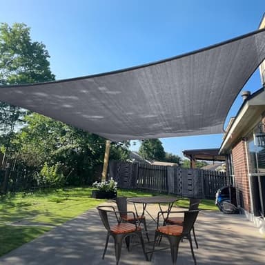 SUNLAX Sun Shade Sail 6.5/8/10/12/16/20 Dark Grey Dark Grey Rectangle Canopy Sail Shade Cover UV Block Permeable Sunshade Outdoor for Patio Backyard (We Make Custom Size) - Image 1