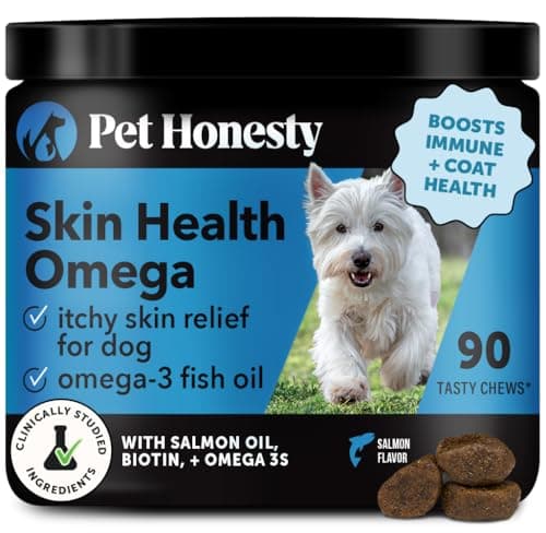Omega Skin Health Chews for Dogs, Alaskan Salmon Oil, Omega-3 Fish Oil, Krill, Spirulina, Omega-3s, Healthy Skin & Coat, Itchy Skin, Dog Allergies, May Reduce Shedding (90 Count) - Image 1