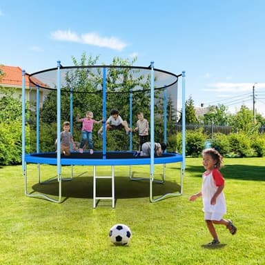 ALTLER 12FT 14FT Trampoline with Enclosure Recreational Trampolines with Ladder and AntiRust Coating, ASTM Approval Outdoor Kids - Image 6