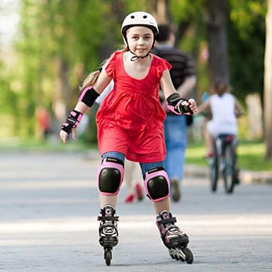 Gonex Inline Skates for Girls Boys Kids, Adjustable Skates Outdoor Blades Inline Roller Skates for Children Teens Women with Light Up Wheels for Indoor Outdoor Backyard Skating, Pink M - Image 8