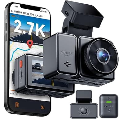 Vantrue E2 Dash Cam Front and Rear, 2.7K Upgrade Rear Cam, Dual STARVIS, 2.7K + 2.7K Dash Camera for Cars, Voice Control, WiFi, GPS, Night Vision, 24H Parking Mode, G-Sensor, 2.45" IPS, Support 512GB - Image 1