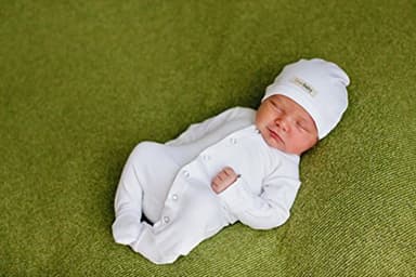 L'ovedbaby Unisex Baby Organic Snap Footie (White, Preemie-NB) - Image 3