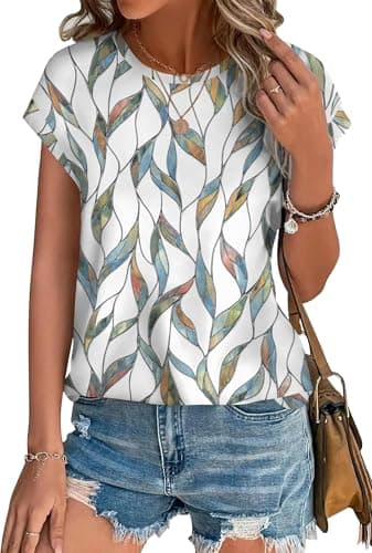 XIEERDUO Blouses for Women Business Casual Women's Summer Tops Cap Sleeve Womens Tops Hawaiian Shirts for Women XL - Image 1