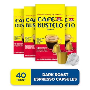 Café Bustelo Aluminum Espresso Capsules, Dark Roast Coffee, Nespresso Original Line Compatible, Intensity 11, 40 Count - Image 2
