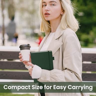 Bullet Dotted Journal Notebook for Women & Men, Hardcover Leather Journal for Writing, A5 Bullet Journaling Notebook for Work & Sketching, Perfect for Office School Home Supplies, 160 Pages, Dark Green - Image 7