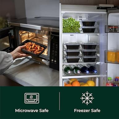 Enther Meal Prep Containers 12 Pack 1 Compartment Single Lids Food Storage Bento BPA Free | Stackable | Reusable Lunch Boxes, Microwave/Dishwasher/Freezer Safe Portion Control (28 oz) - Image 4