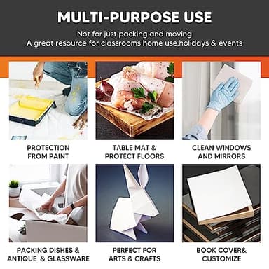 Newsprint Packing Paper for Moving Boxes, 26" x 15" Packing Boxes for Moving, Packaging, Shipping Supplies, 52 Sheets Newspaper Wrapping Material for Moving Essentials, Dishes Glassware Filler 1.5 lbs - Image 4