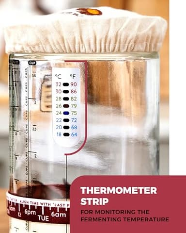 Superbaking Sourdough Starter Jar, Beginner Sourdough Starter Kit, 34oz Wide Mouth Sour Dough Glass Jar with Guides & Recipes, Sourdough Bread Baking Supplies, Sourdough Container Crock - Image 8