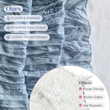 Pusunas Cheesecloth Table Runner 12Pack 10Ft Gauze Table Runners Fall Sheer Cheese Cloths Table Runner for Wedding Baby Bridal Shower Decorations Birthday Christmas Halloween - Image 4